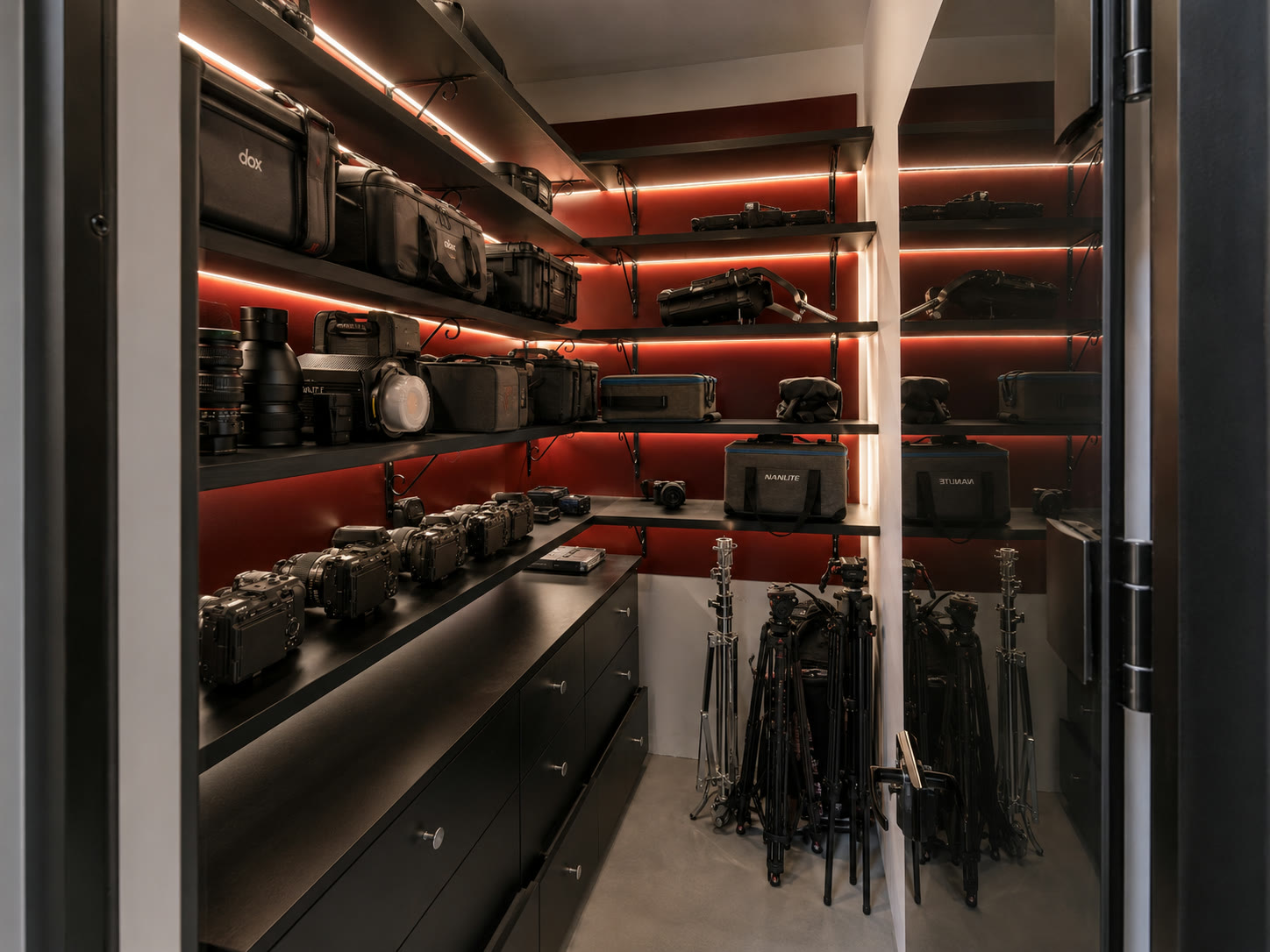 Camera gear rack